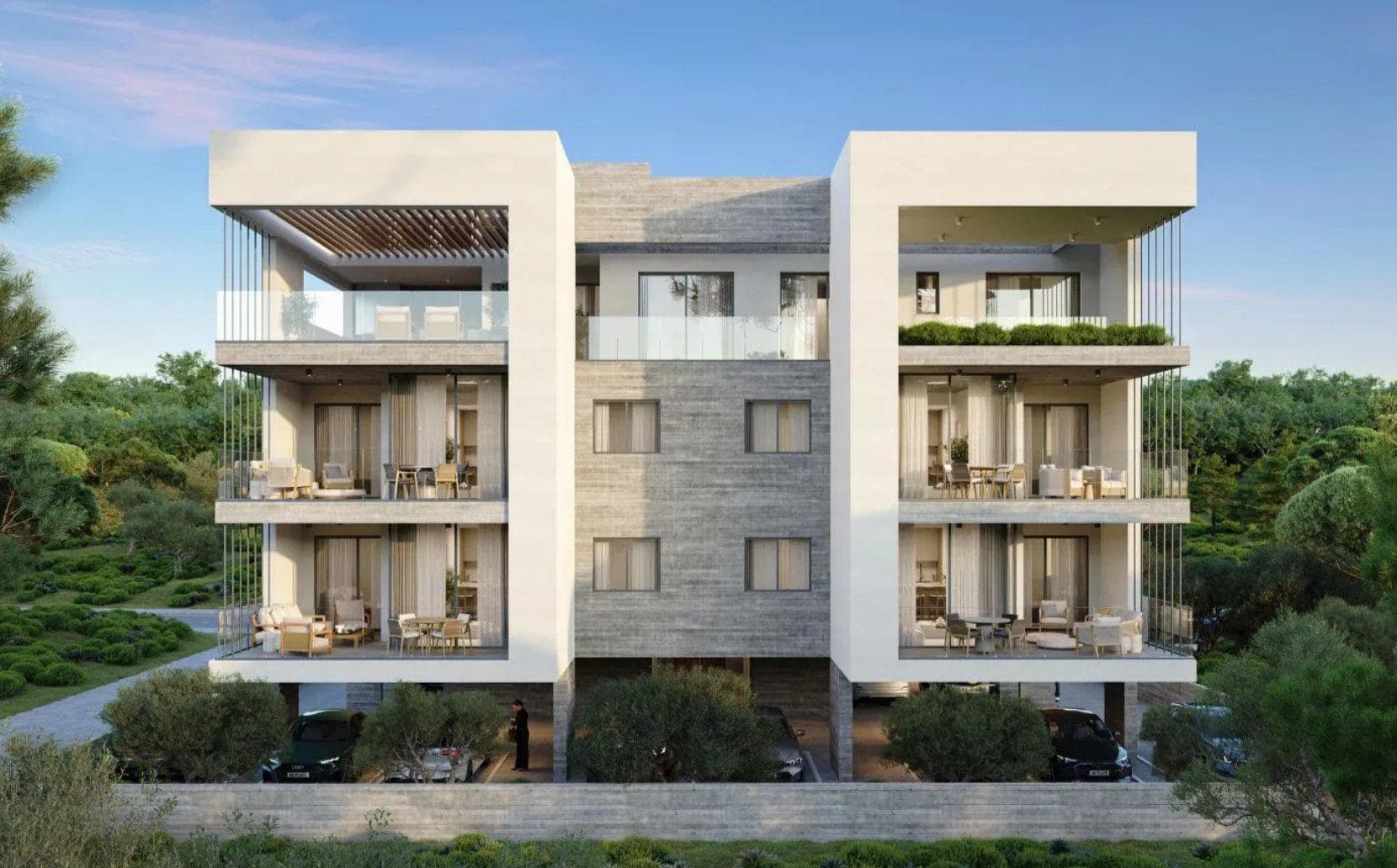 New gated residence with a garden and a parking in the heart of Geroskipou
