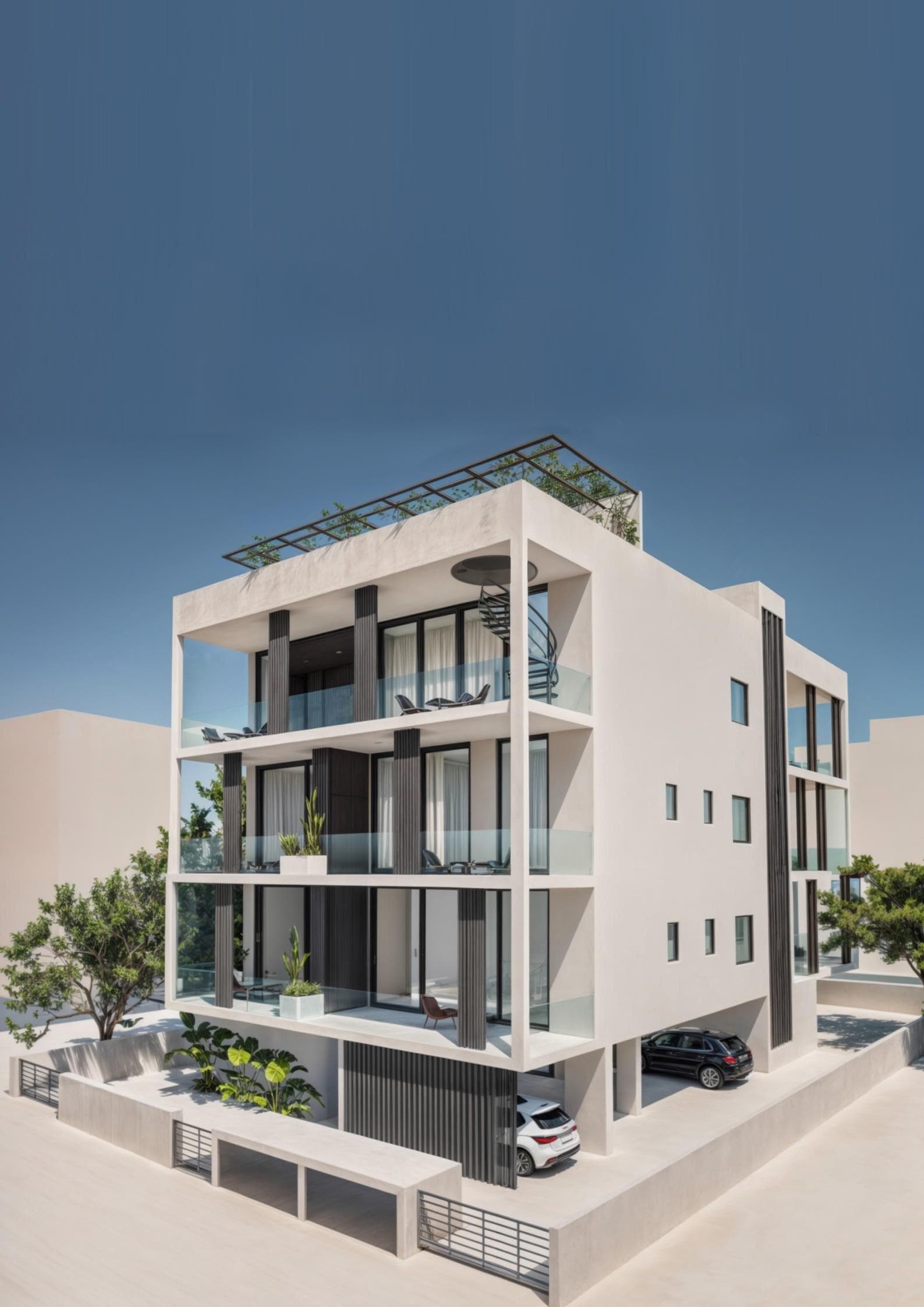 New residential complex with a parking, Geroskipou