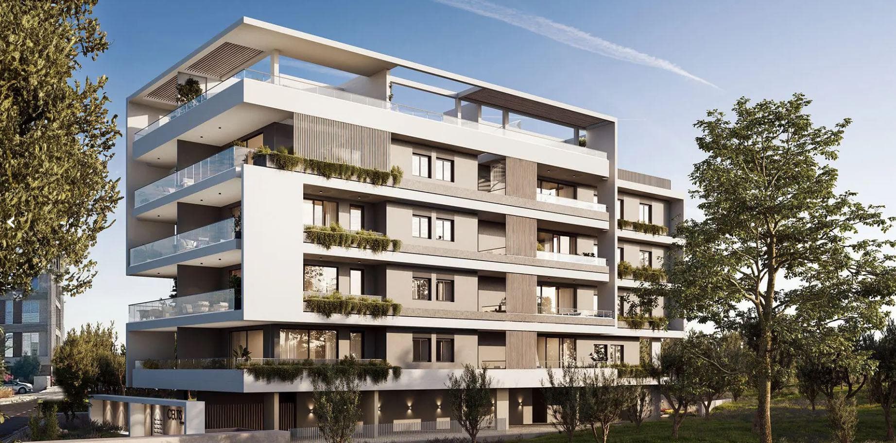 New residence with a swimming pool and a garden close to the sea, Agios Athanasios