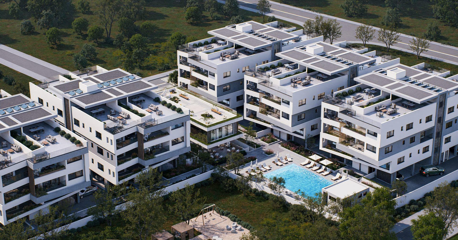 New apartments in a project with a swimming pool, garden, spa and parking, Geroskipou, Paphos