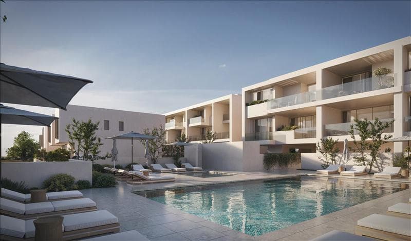 New residential complex with a swimming pool