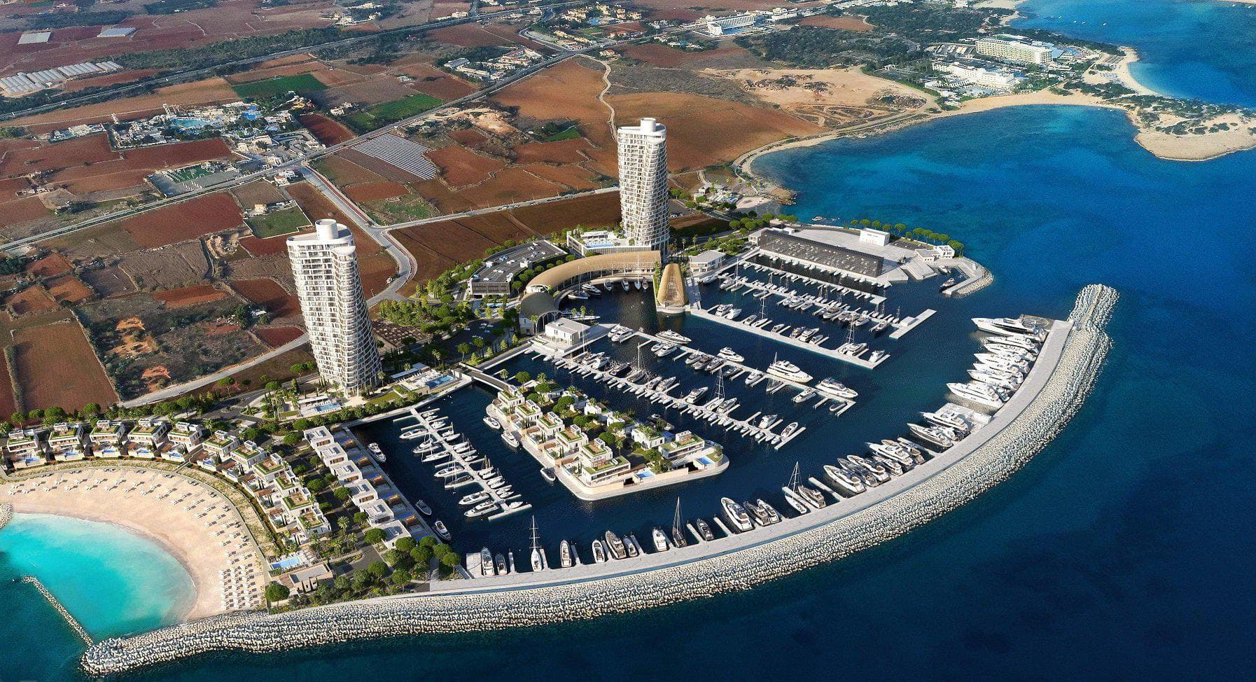 Luxury apartments in the best residential complex with a port, a shopping area and a sports complex in Ayia Napa, Famagusta