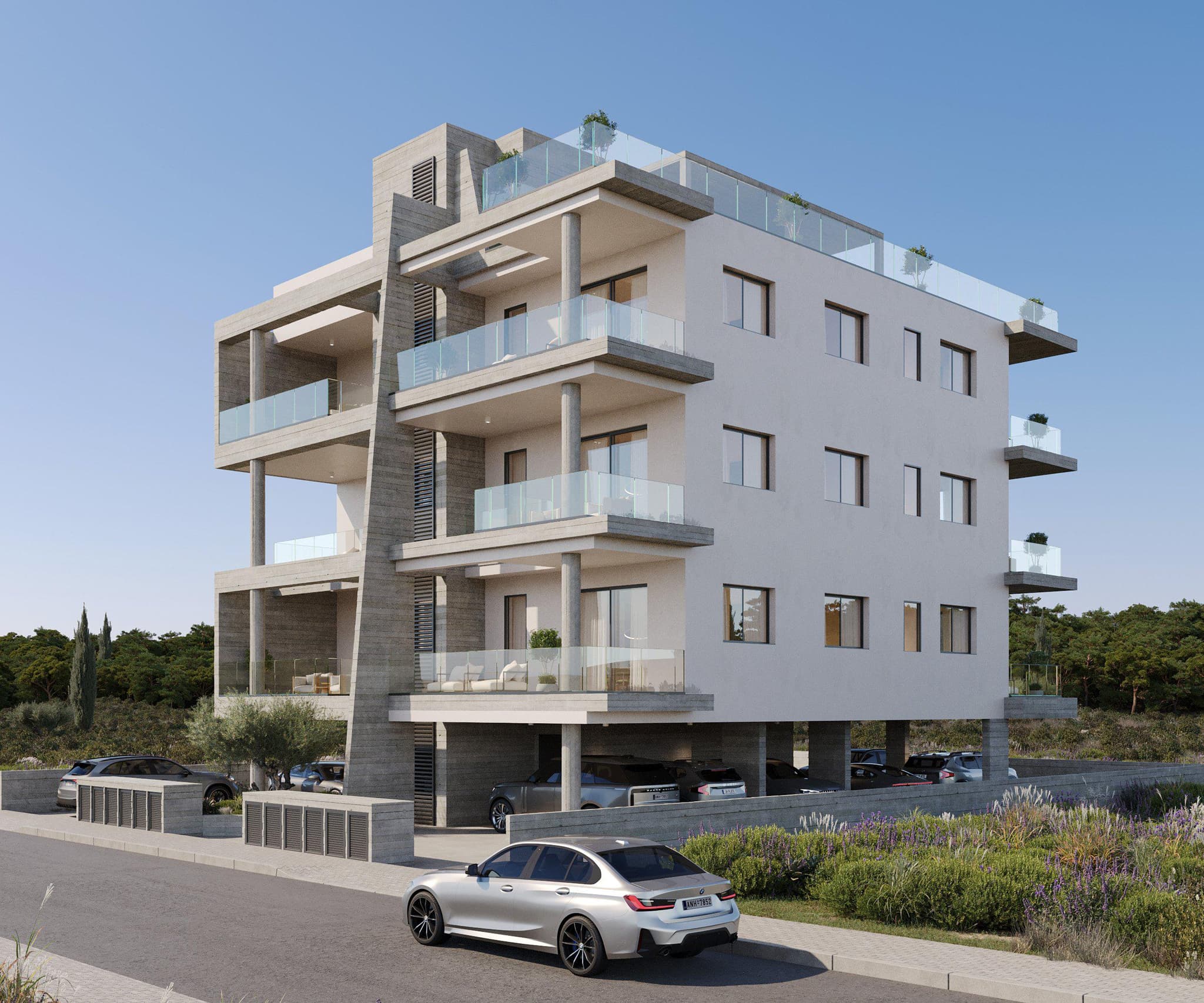 New residential complex with a rooftop recreation area in Zakaki, Limassol