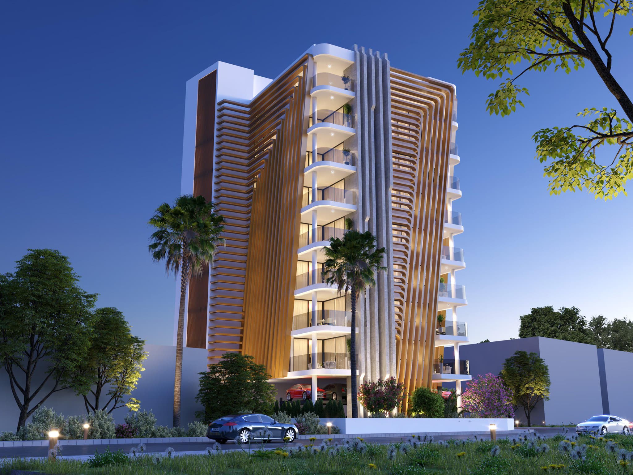 New residence with a garden at 900 meters from the sea, in the center of Larnaca