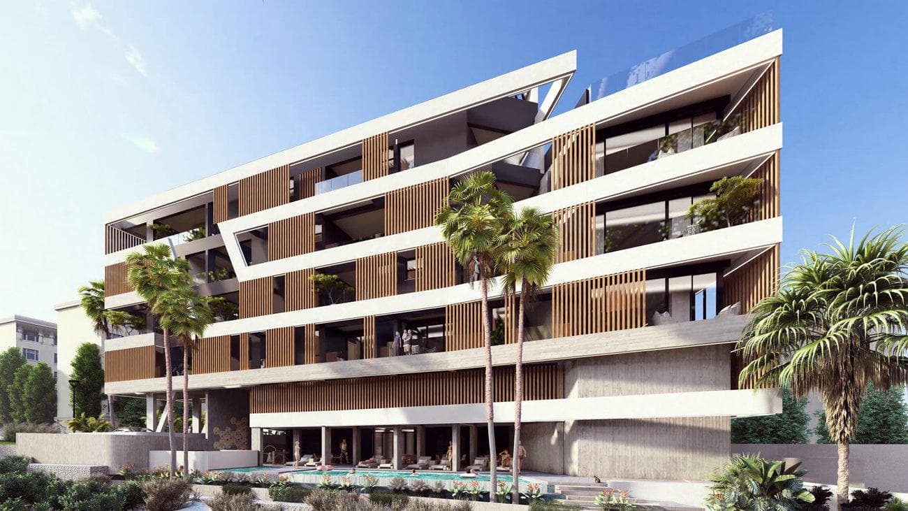 New complex with swimming pools, a spa area and an underground parking, Agios Athanasios