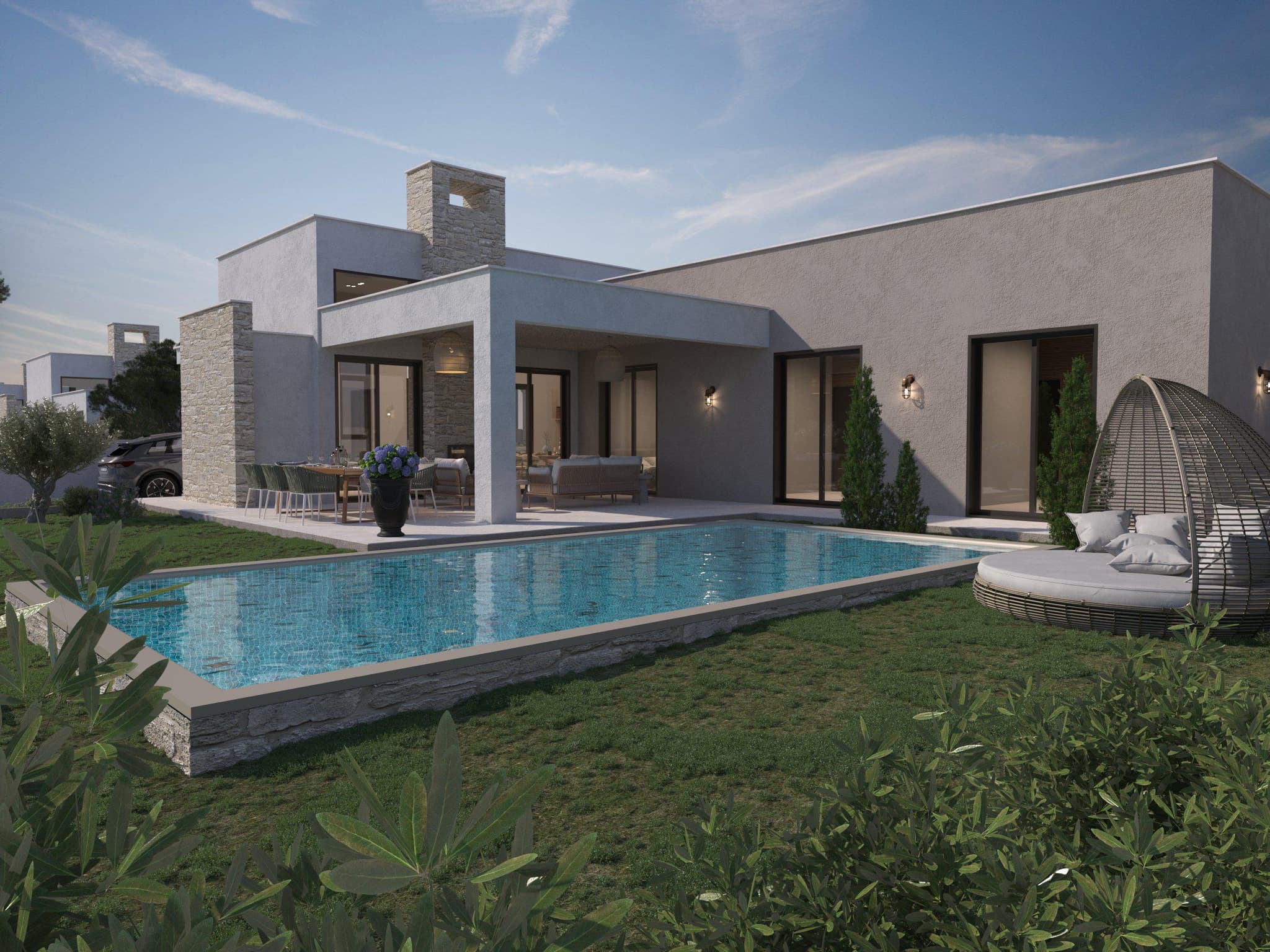 New complex of villas with swimming pools close to the center of Limassol
