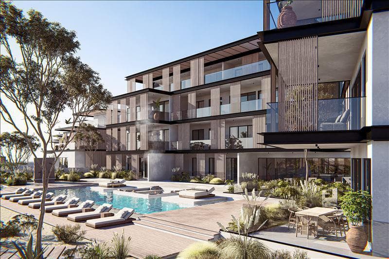 New residential complex with a direct access to the beach, a swimming pool and gardens