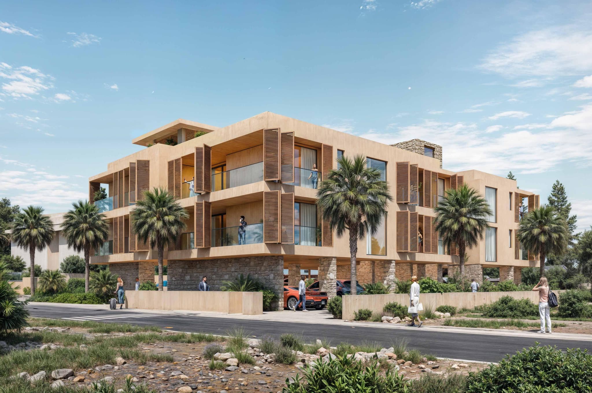 Modern residential complex with a parking in Pyrgos, Limassol