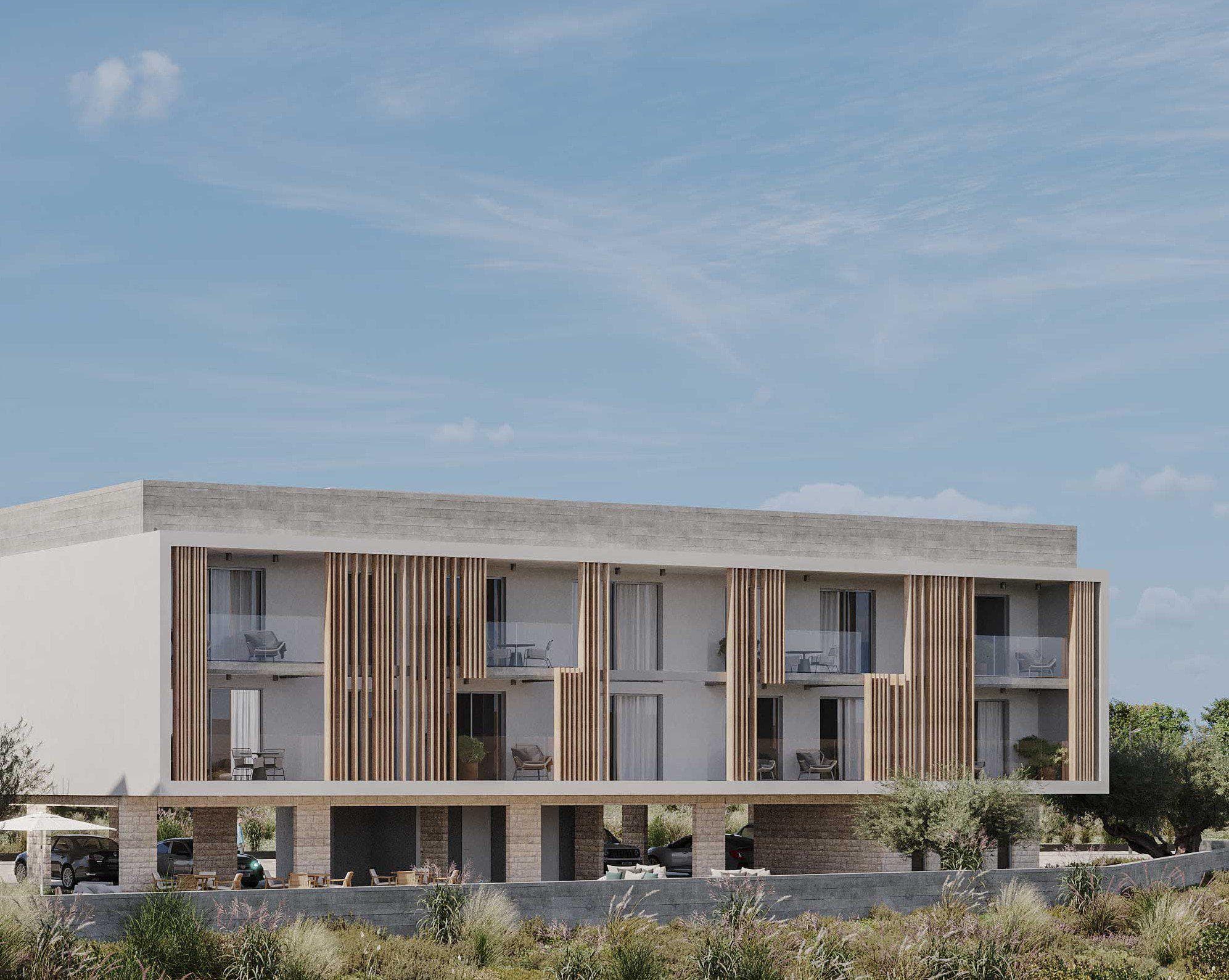 New gated residence with swimming pools and a panoramic sea view at 50 meters from the beach