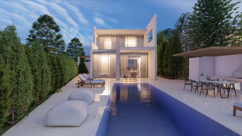 New complex of villas with swimming pools near the sea
