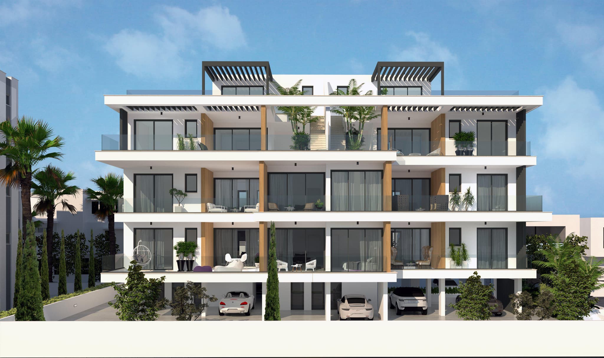 New residence with a green area close to the coast, Agios Athanasios