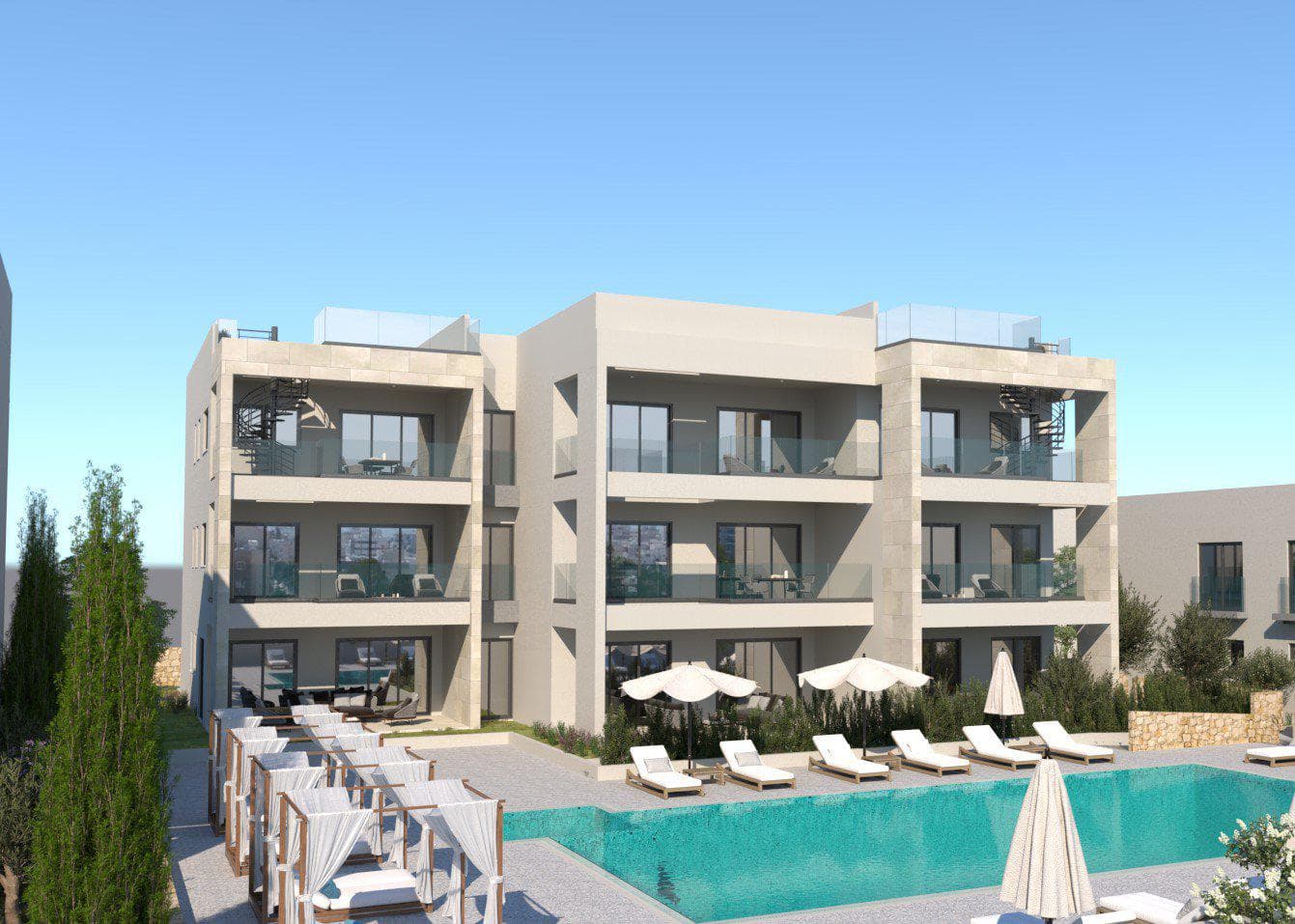 Gated residence with a swimming pool, a spa and green areas at 500 meters from the beach, Kapparis