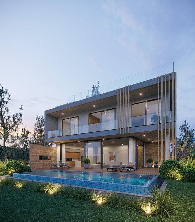 Complex of villas with swimming pools close to the center of Paphos