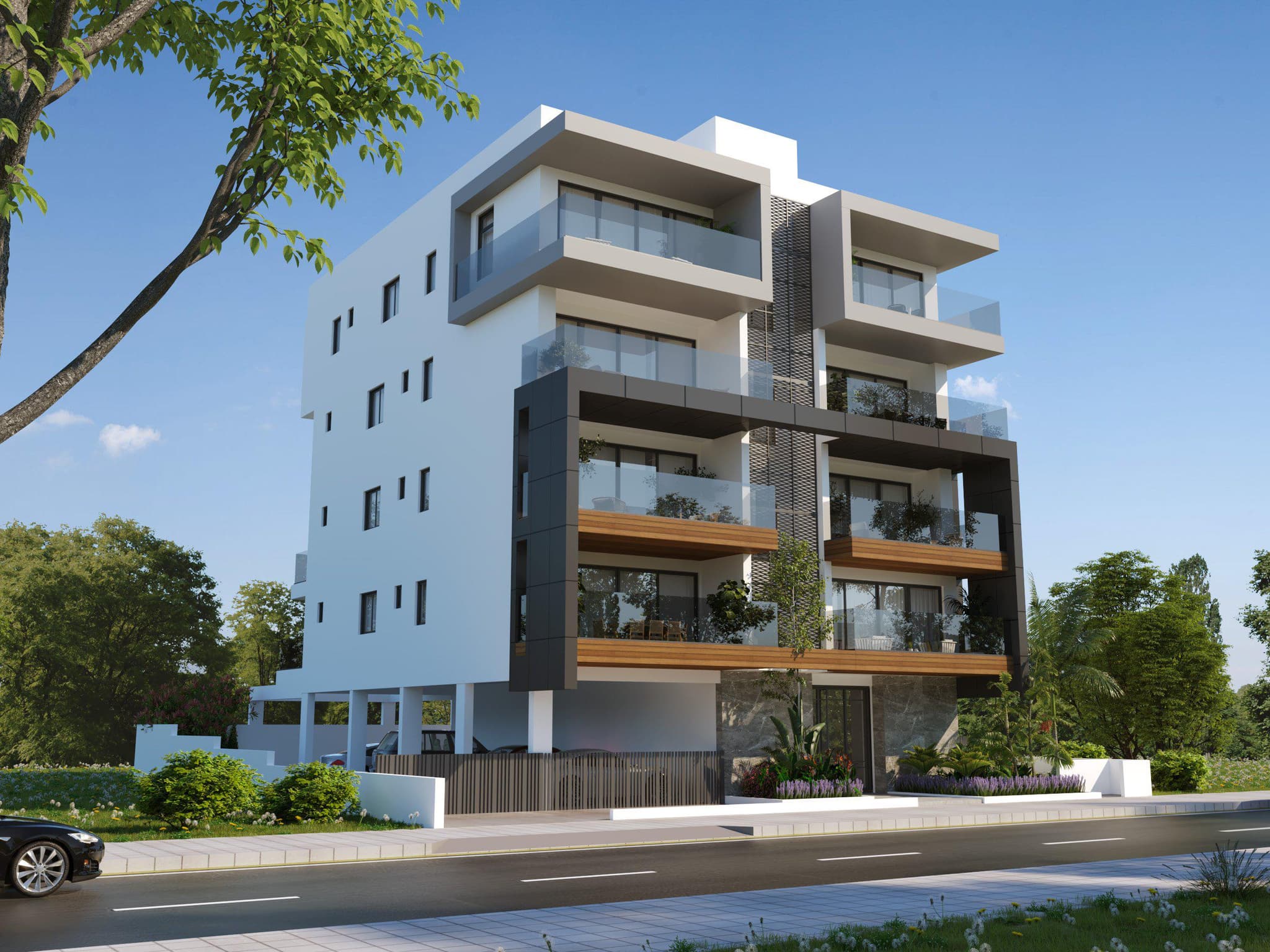 Modern high quality residential complex with a parking in Nicosia