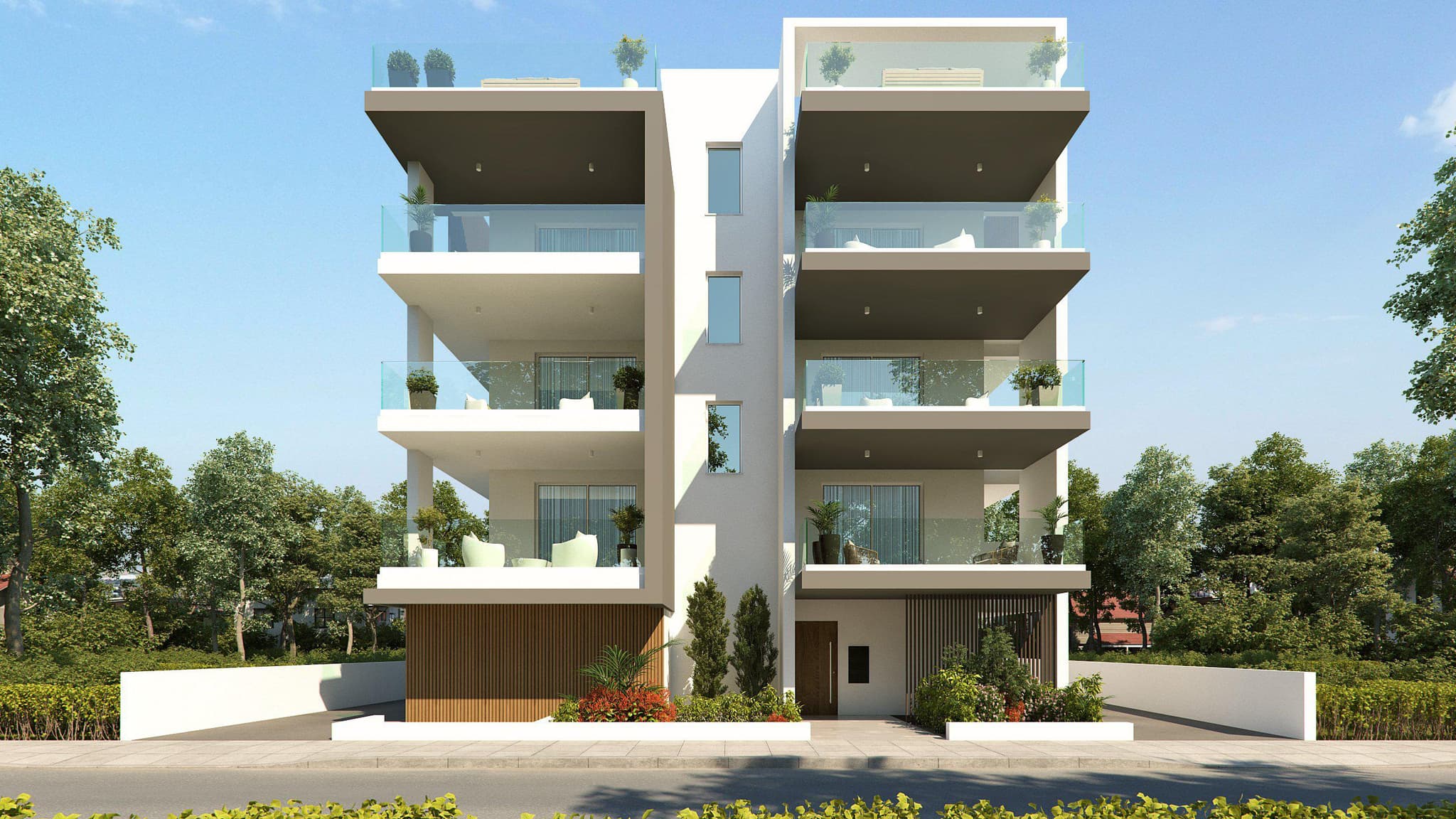 New high-quality residence with a parking and a view of the coast, Larnaca
