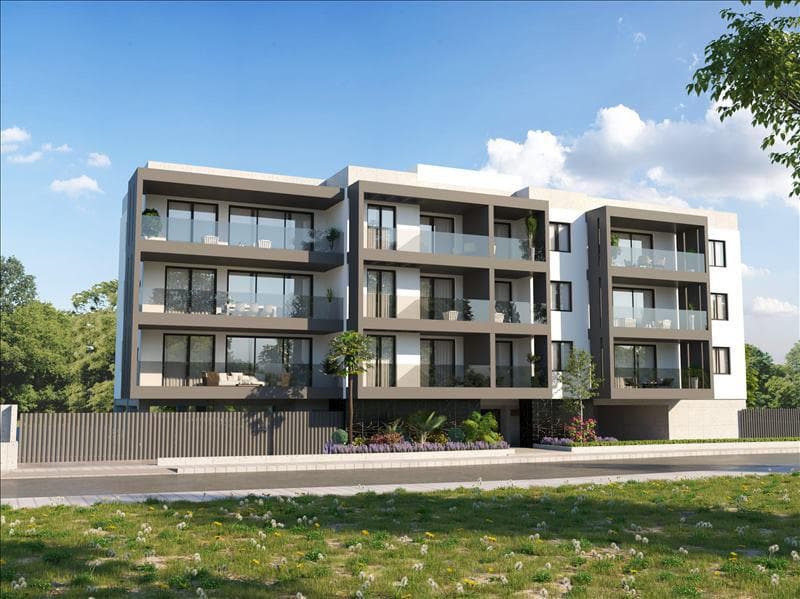 New residence with a parking and a green area