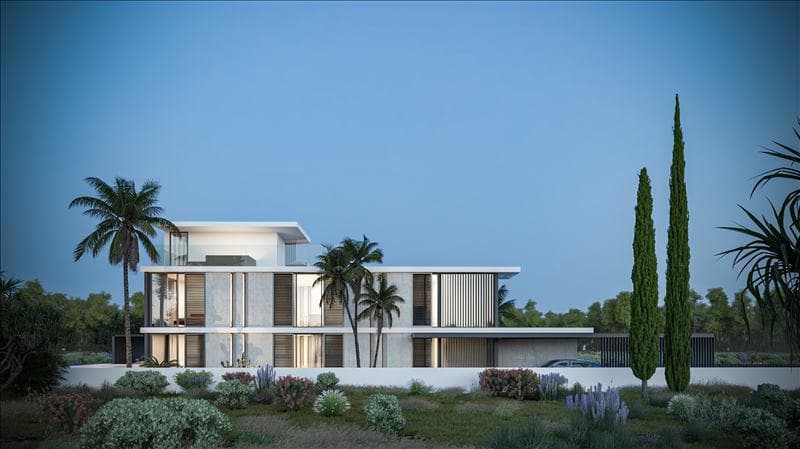 New residence with a swimming pool and a garden close to the beach