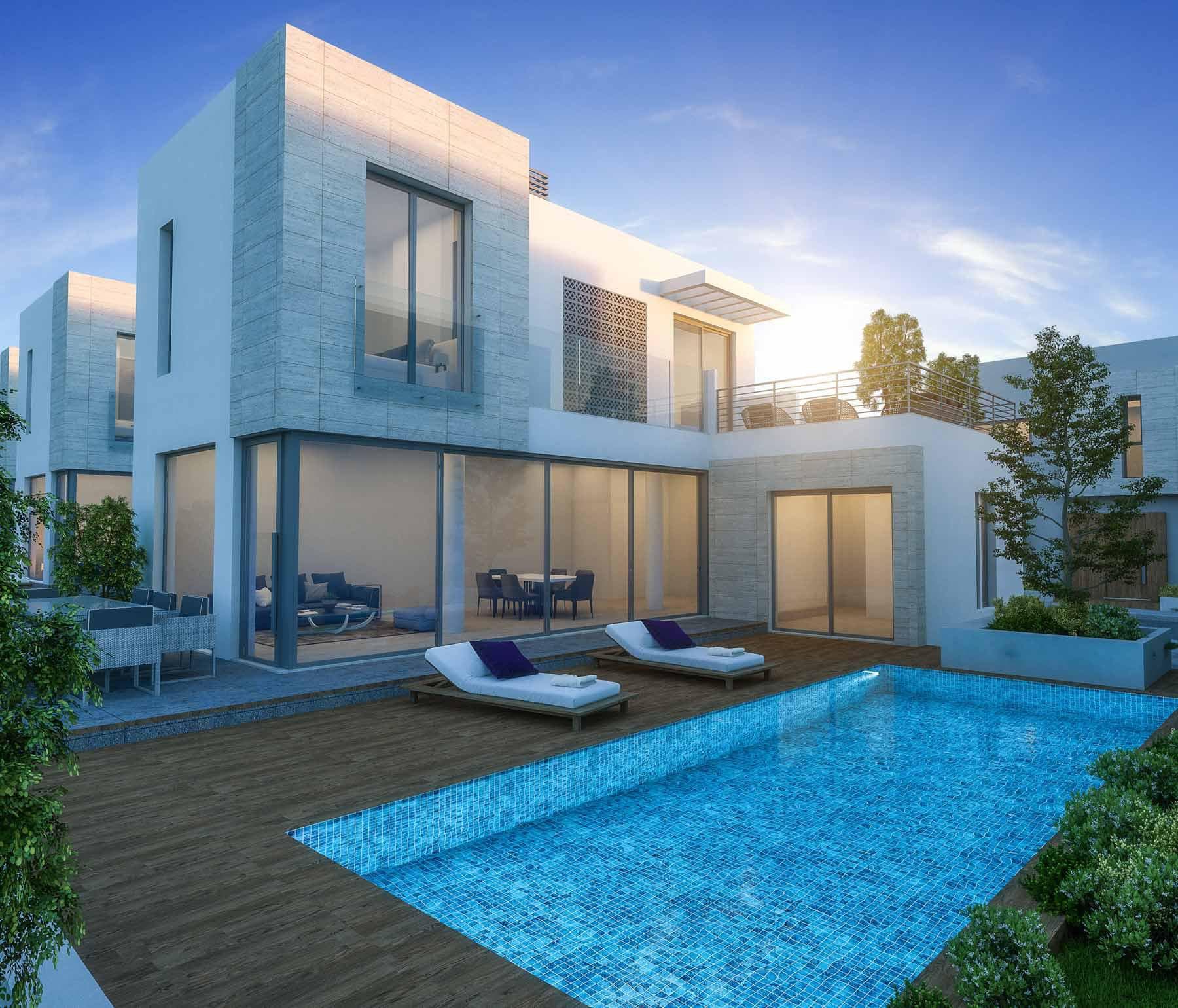 Gated residence with a swimming pool, a spa and a tennis court near the sea, Kapparis