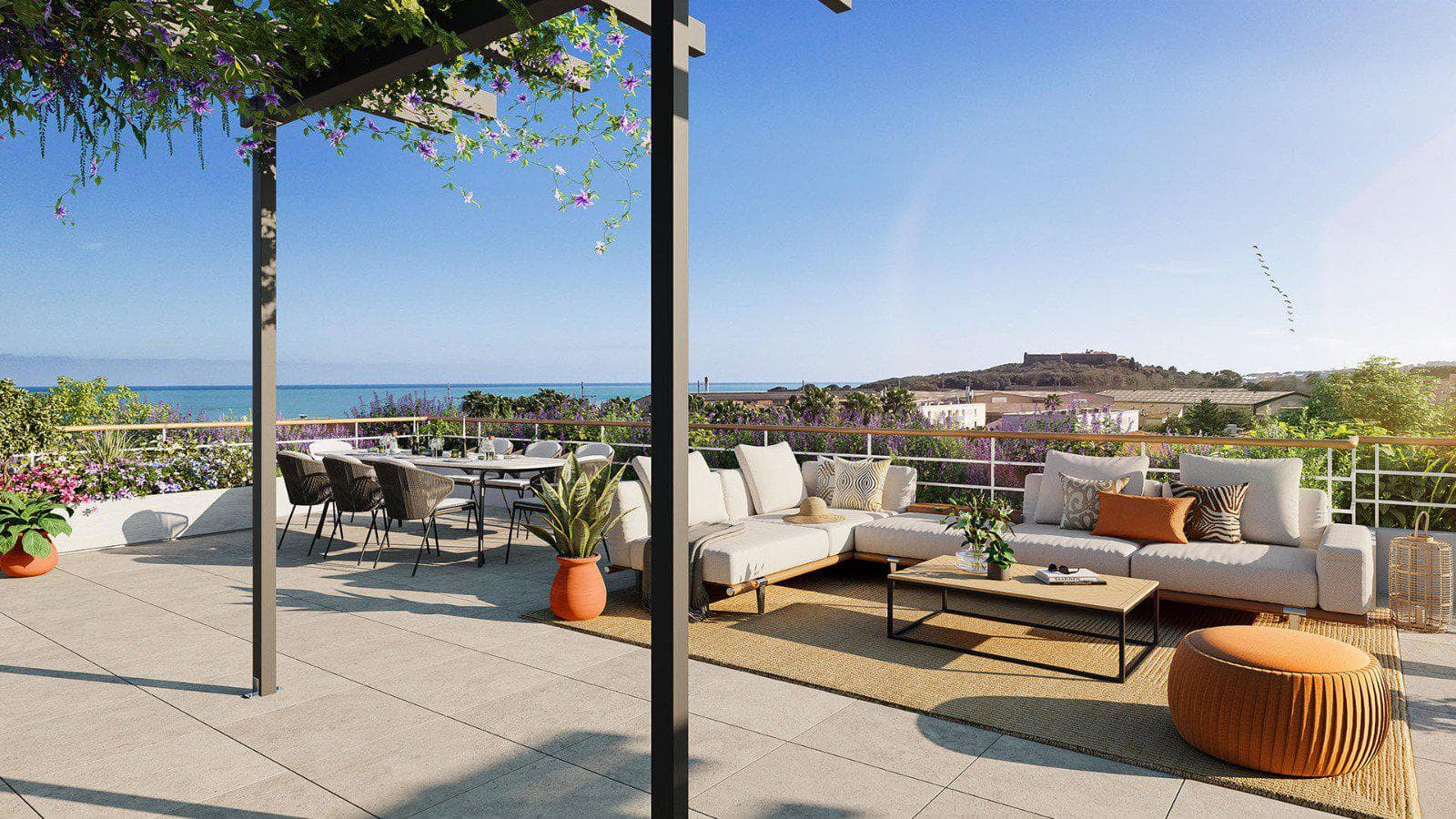 Cozy residential complex with a garden and a parking in Antibes, Cote d'Azur