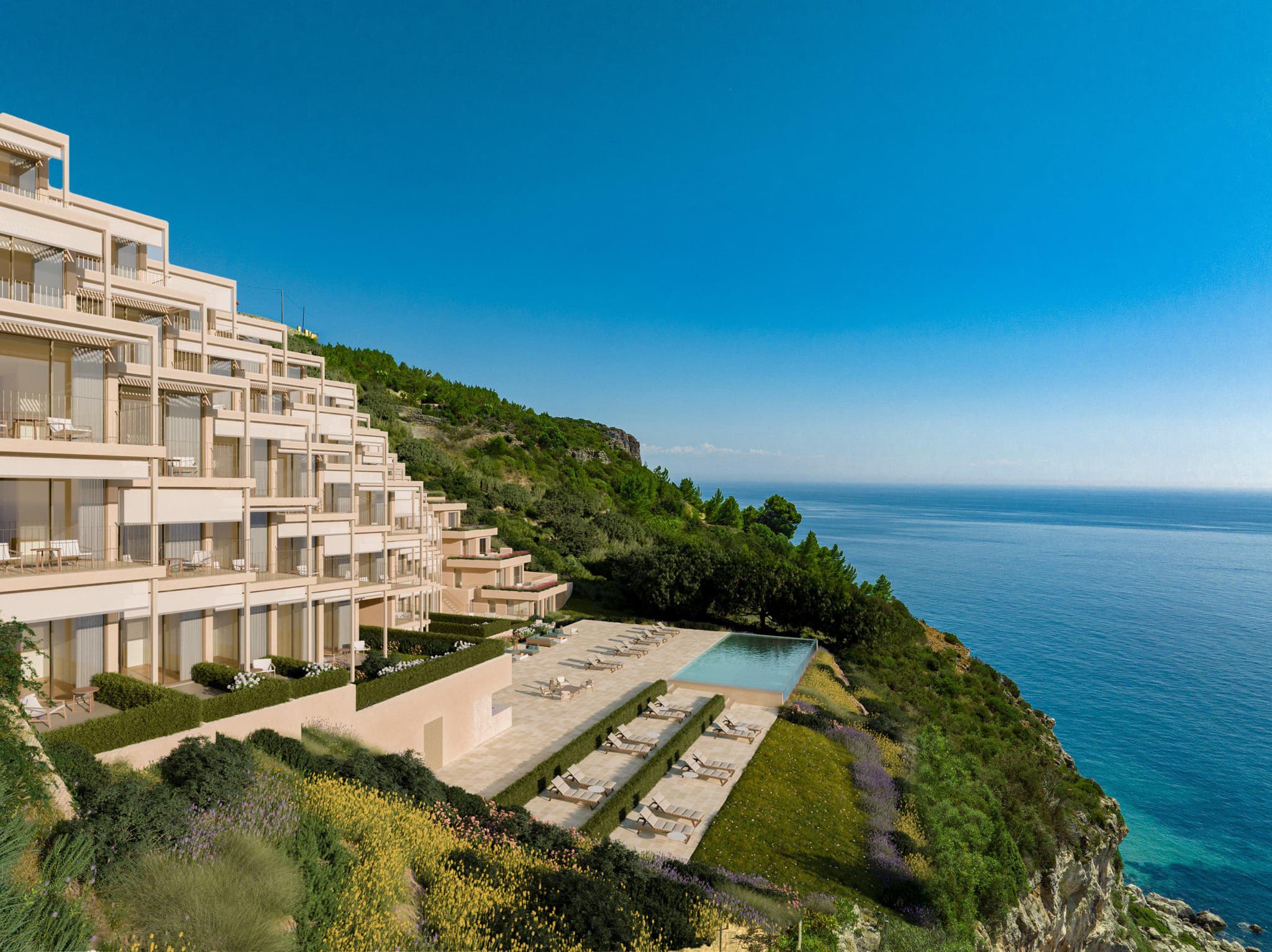 New complex of turnkey apartments with ocean views in Sesimbra, Setubal
