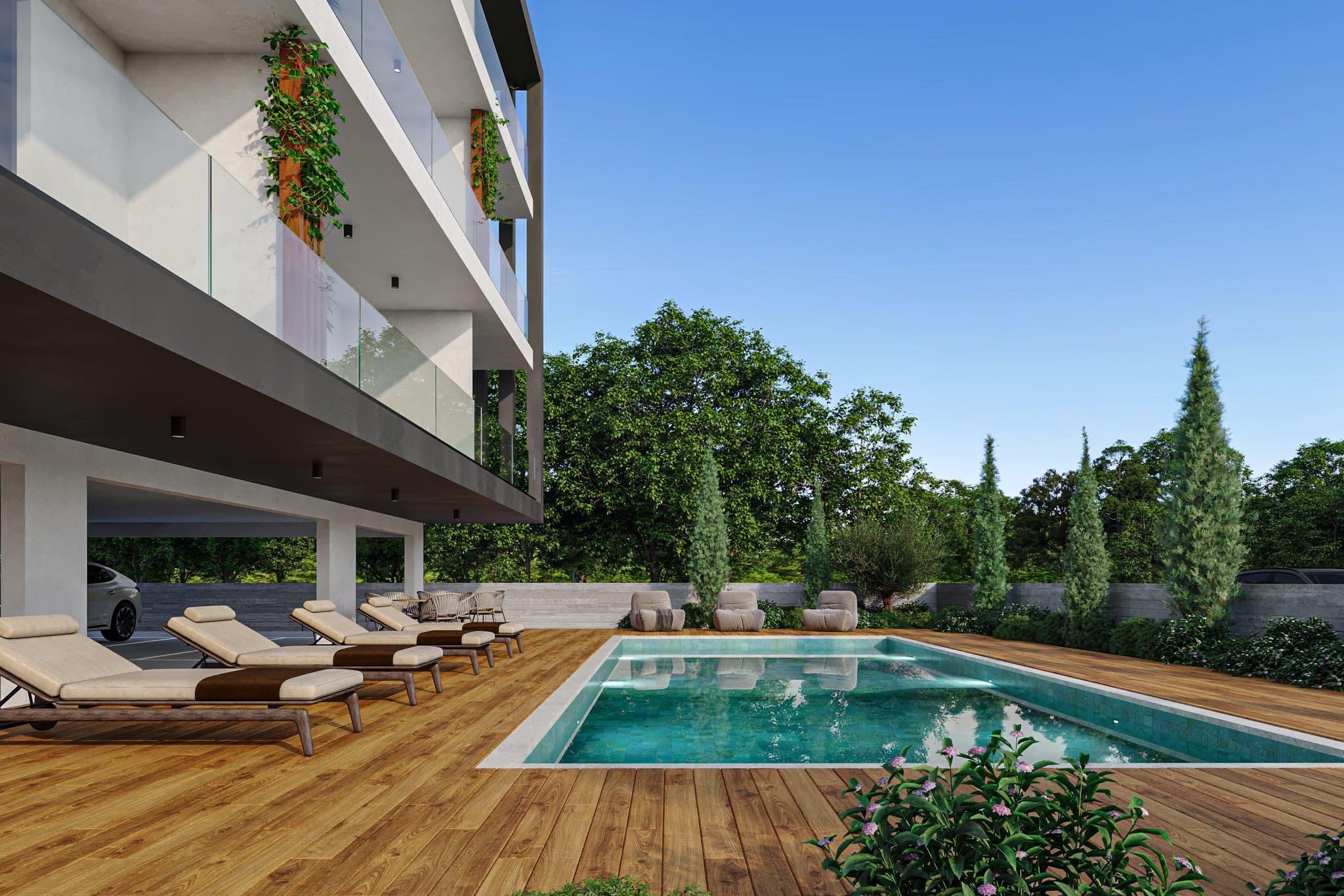 New residence with a swimming pool in a prestigious area, close to the sea and the center of Paphos