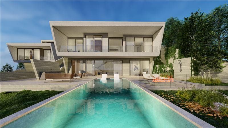 New complex of furnished villas with swimming pools ina picturesque area