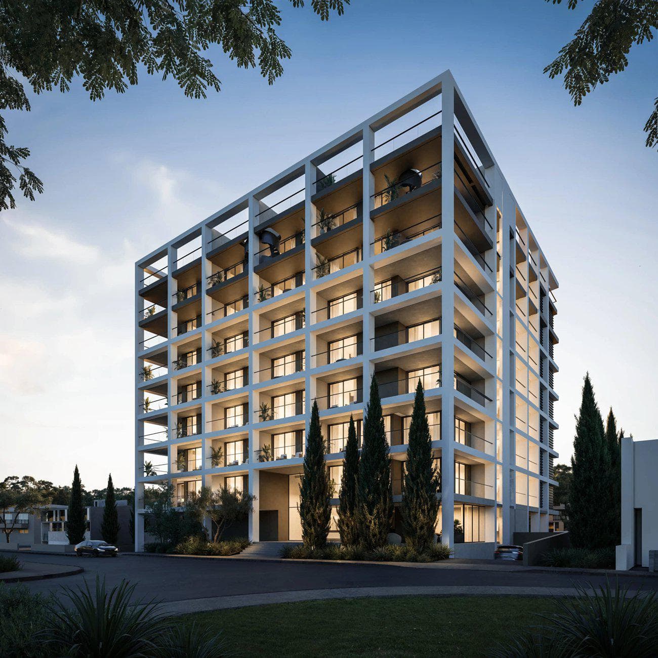 New project with a roof-top swimming pool and garden, 200 meters from the beach, Limassol
