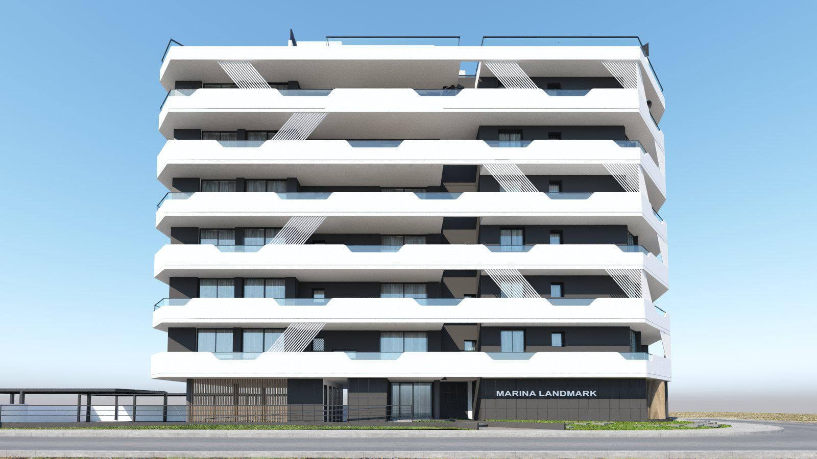 New residential complex with a parking and roof gardens in Larnaca