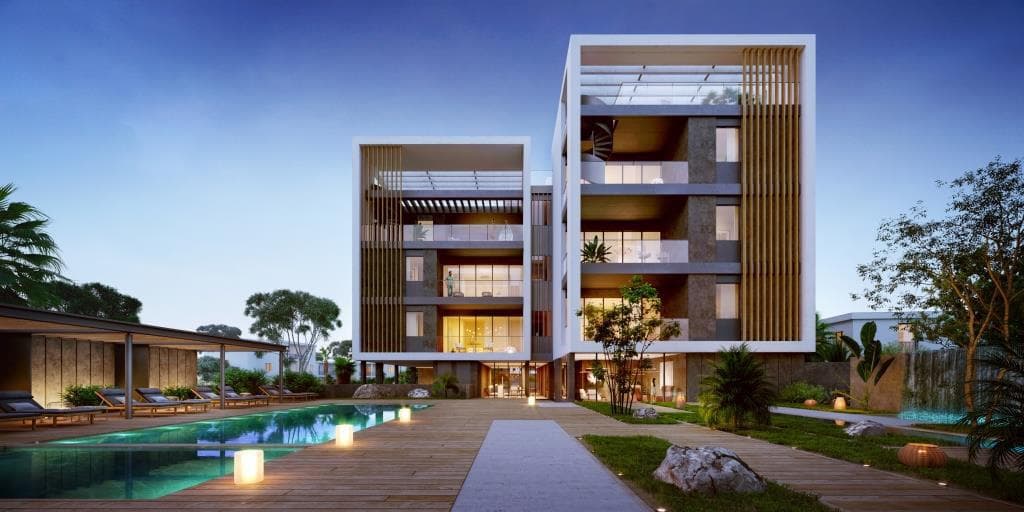Spacious apartments in a gated residence, 600 meters from the beach, Paphos