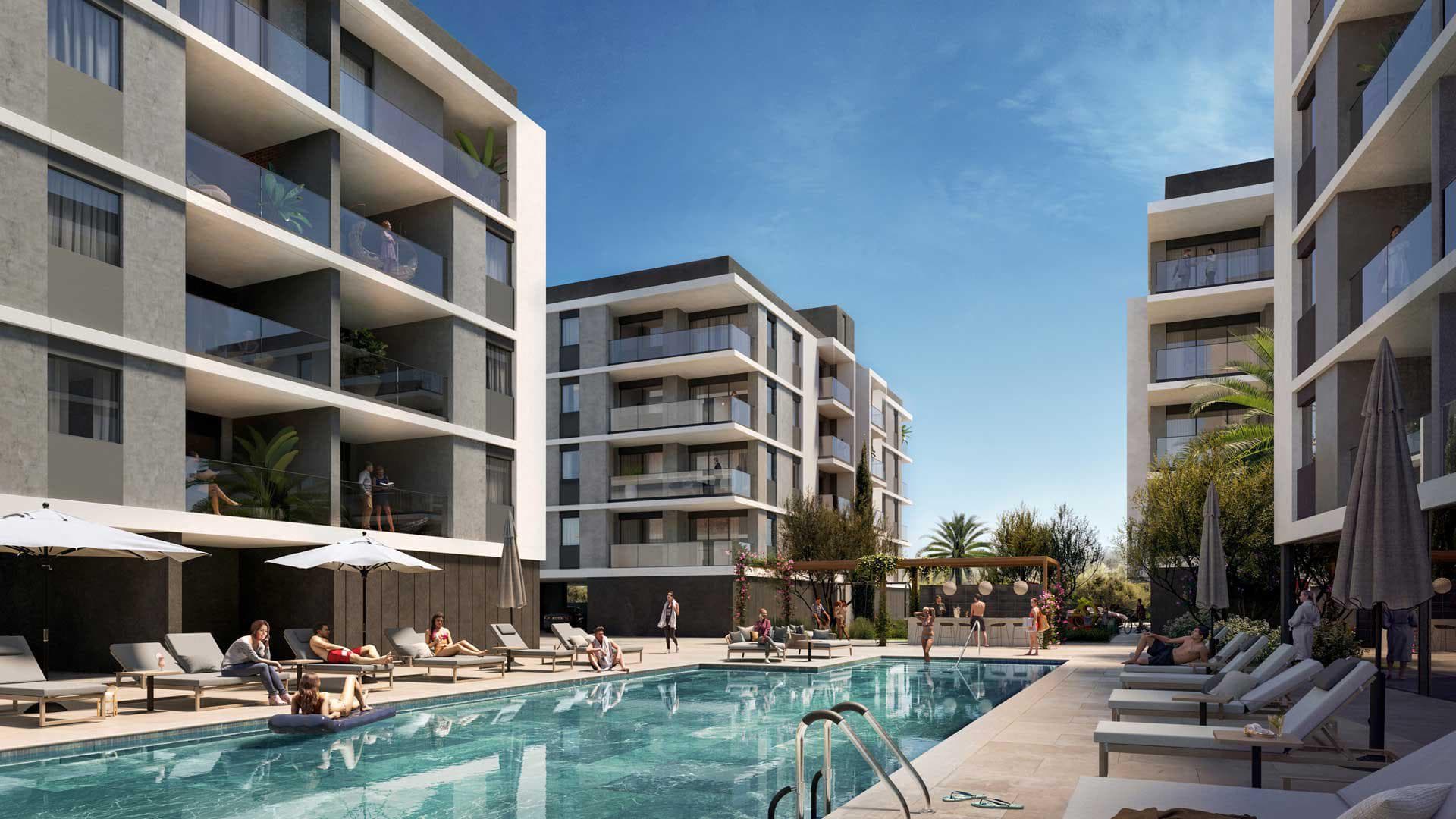 Apartments in a new gated community with a swimming pool in a prestigious area, Limassol