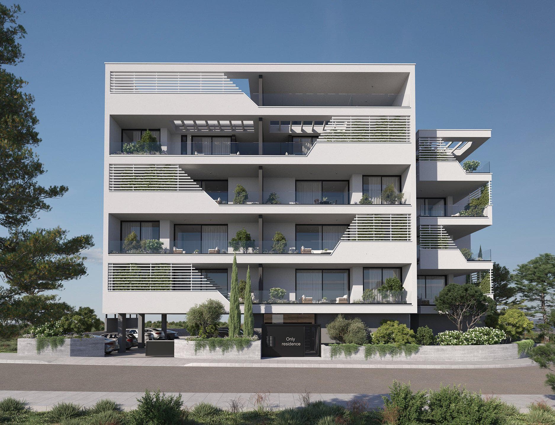 Modern club complex with a garden at 350 meters from the beach, Germasoyia