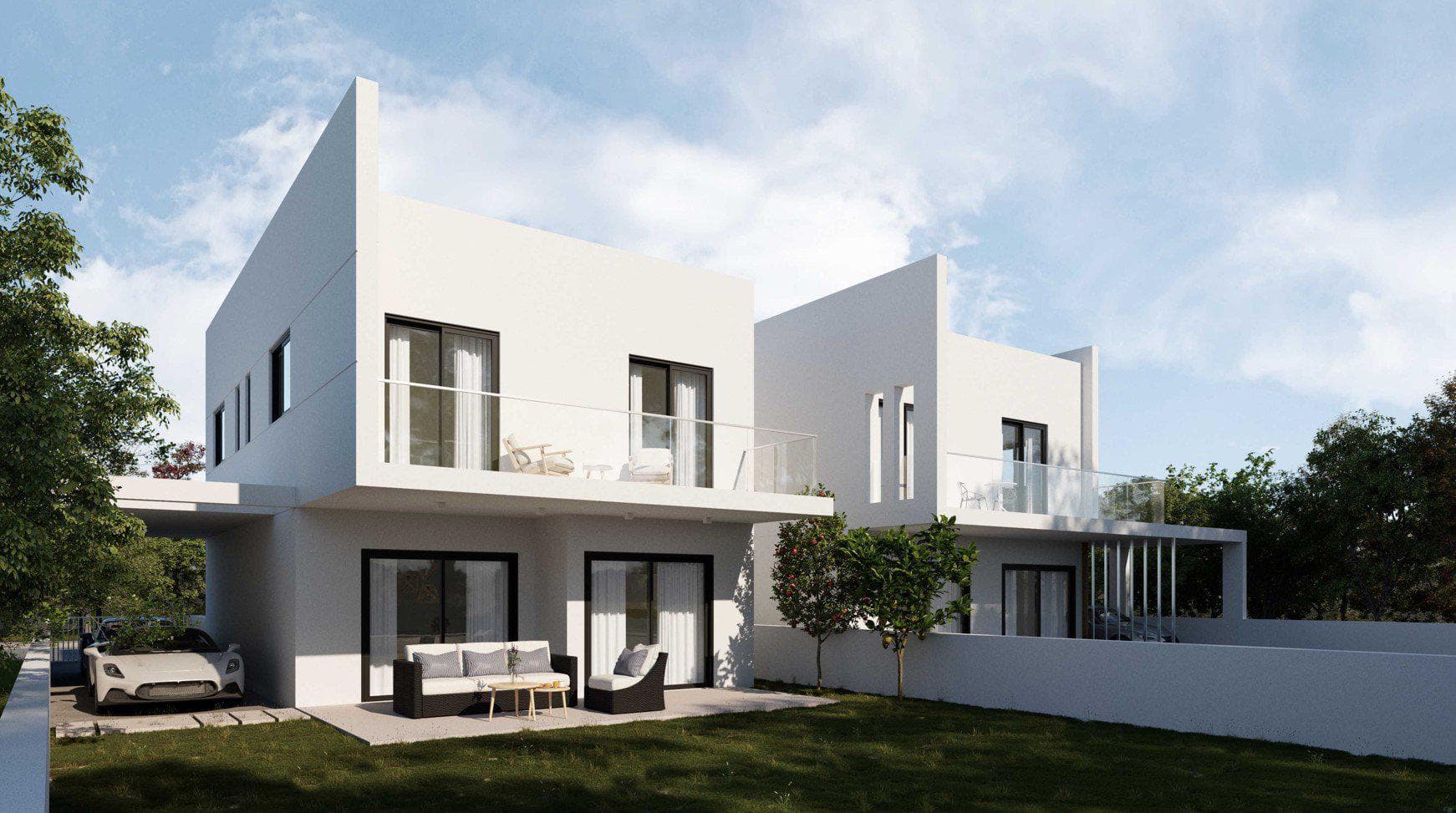 Modern villas with parking, terraces and garden views, Nicosia