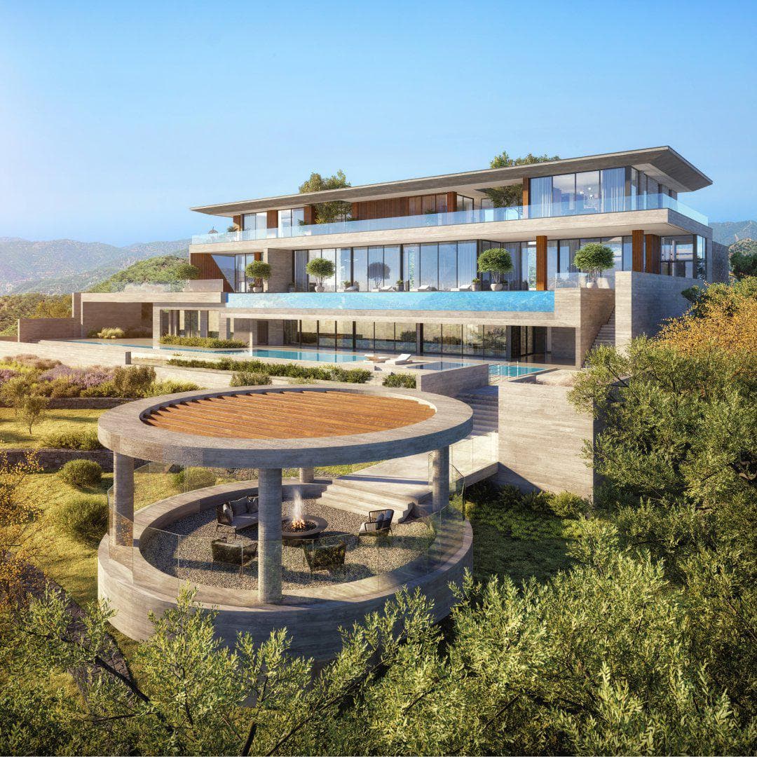 Villas with gardens, terraces and swimming pools, with sea views, in the picturesque town of Agios Tychon, Limassol