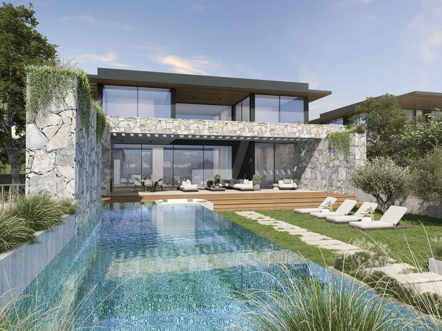 Luxury villas with a panoramic view on the first sea line