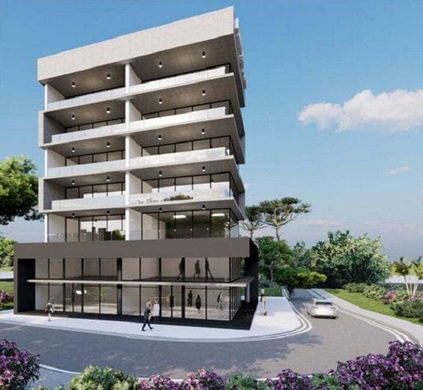 New residence with shops and offices at 500 meters from the beach, in the center of Larnaca