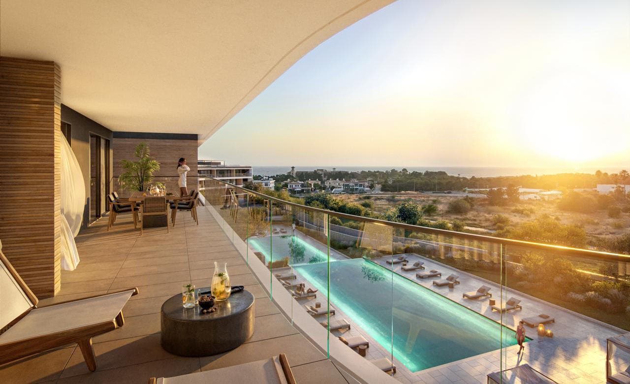 New low-rise residence with two swimming pools and a spa area 500 meters from the sea, Paphos