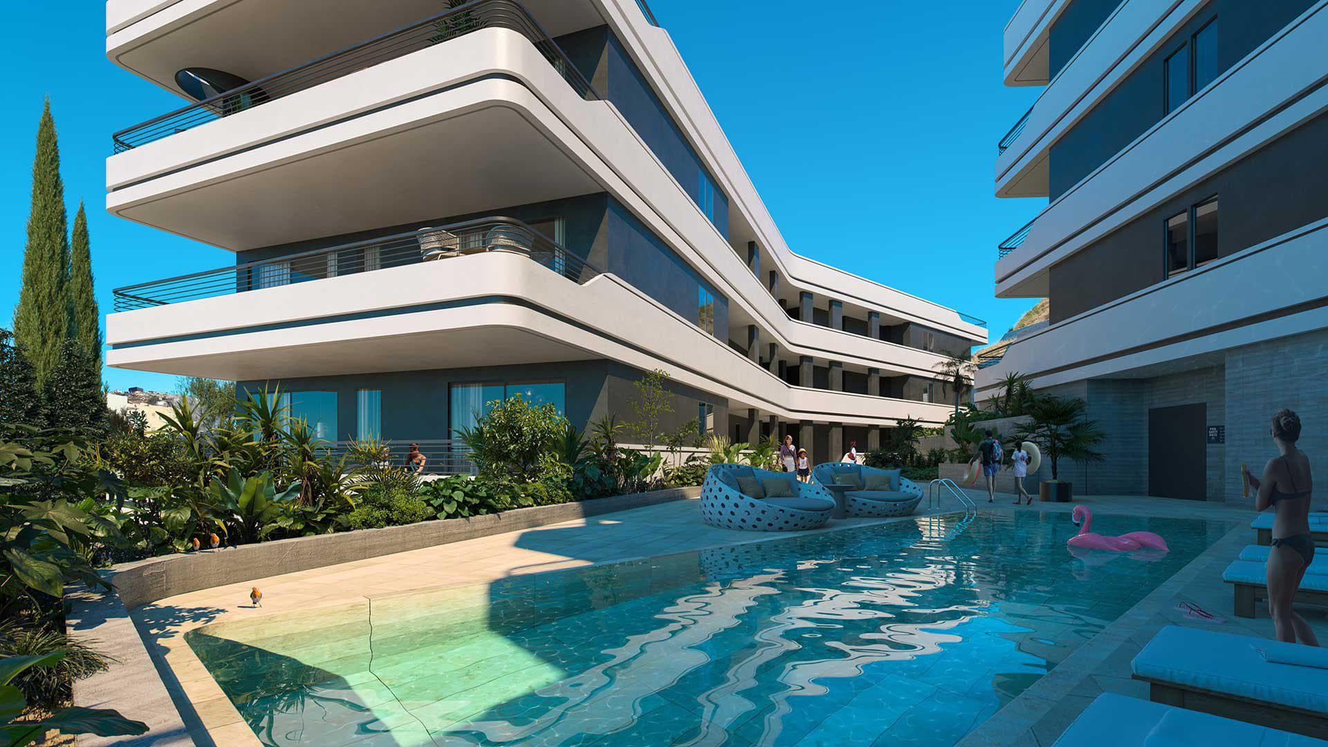 Apartments in a modern residence with a swimming pool and panoramic views in a picturesque area, Limassol