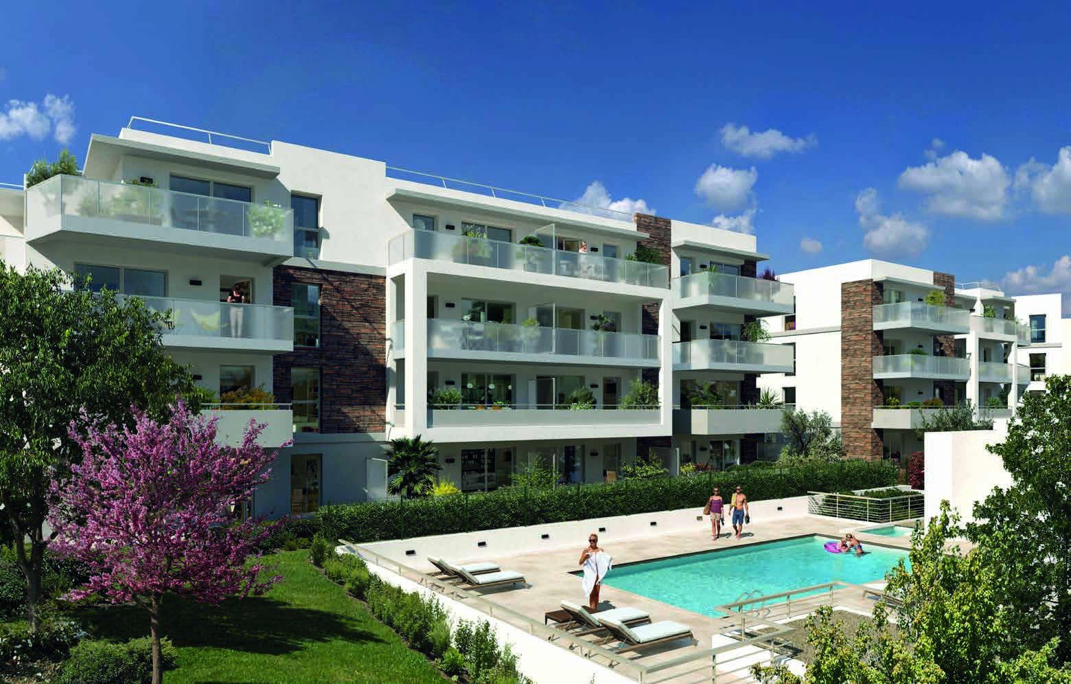 New apartments in a prestigious residential complex, the center of Saint-Laurent-du-Var, Cote d'Azur