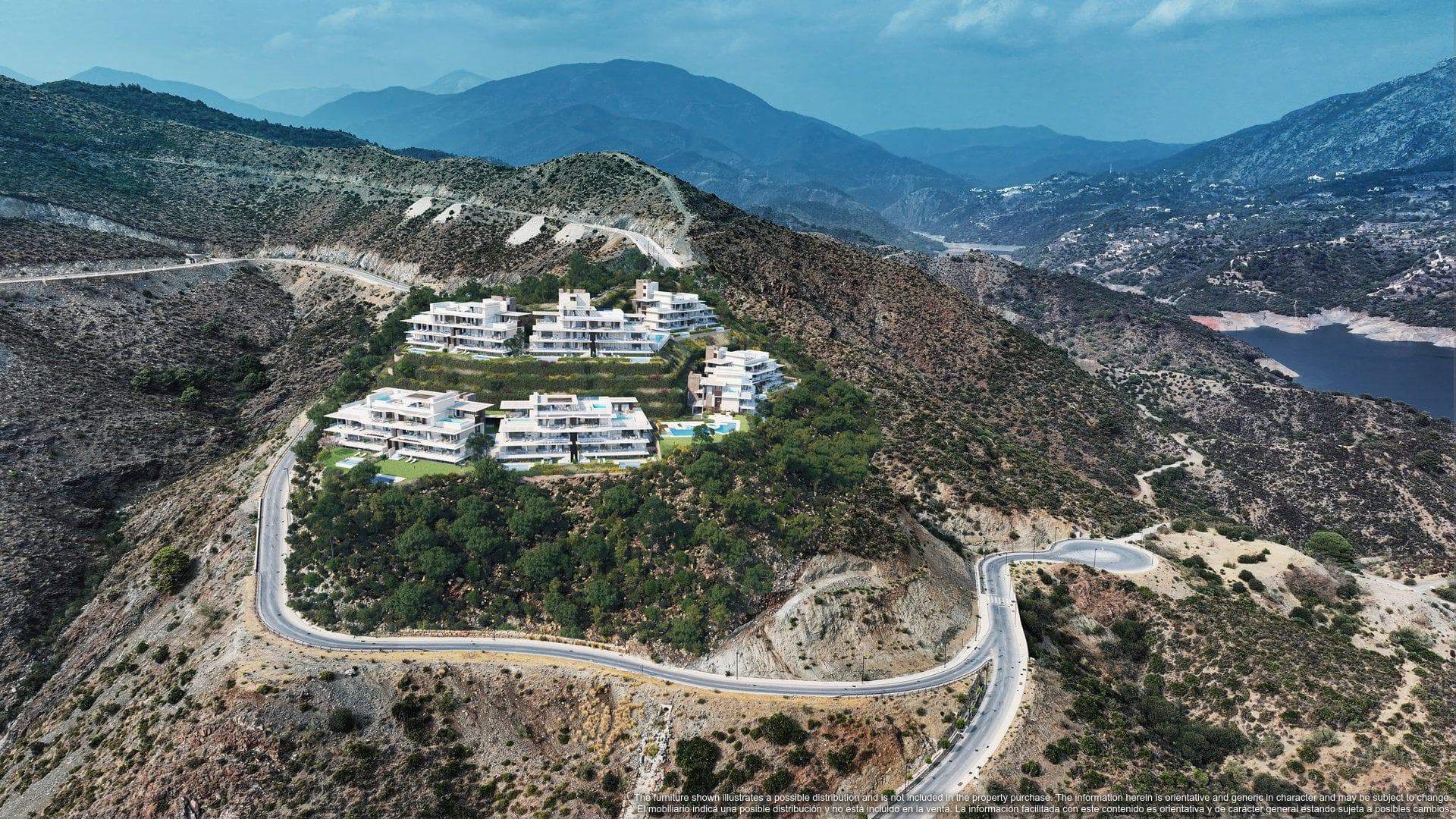 Luxury complex of apartments with private pools and sea, mountain and lake views in Benahavis, Malaga