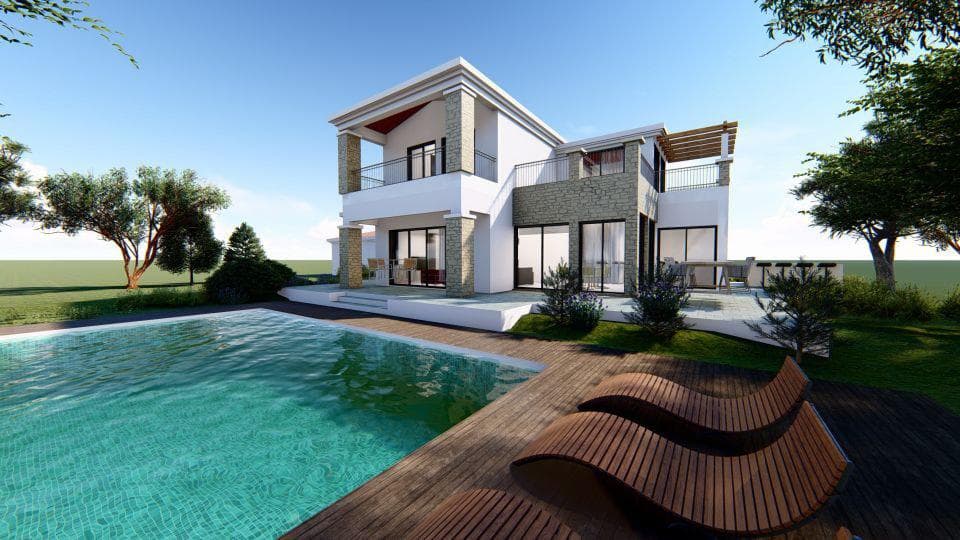 Spacious villa with a panoramic view at 500 meters from the sea, Peyia