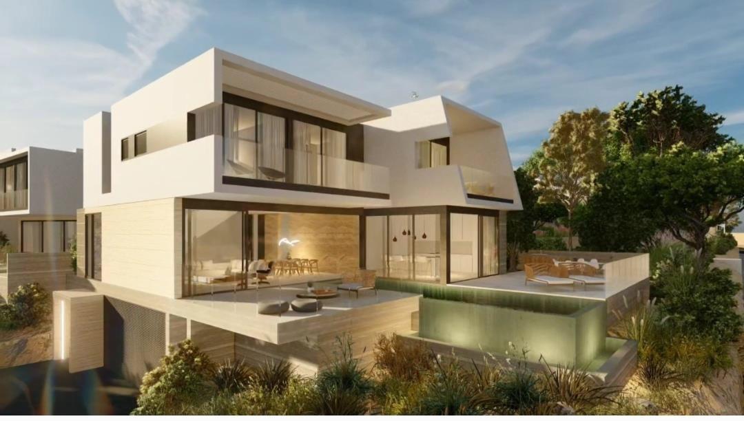 New complex of villas with swimming pools and a view of the sea, Agios Athanasios