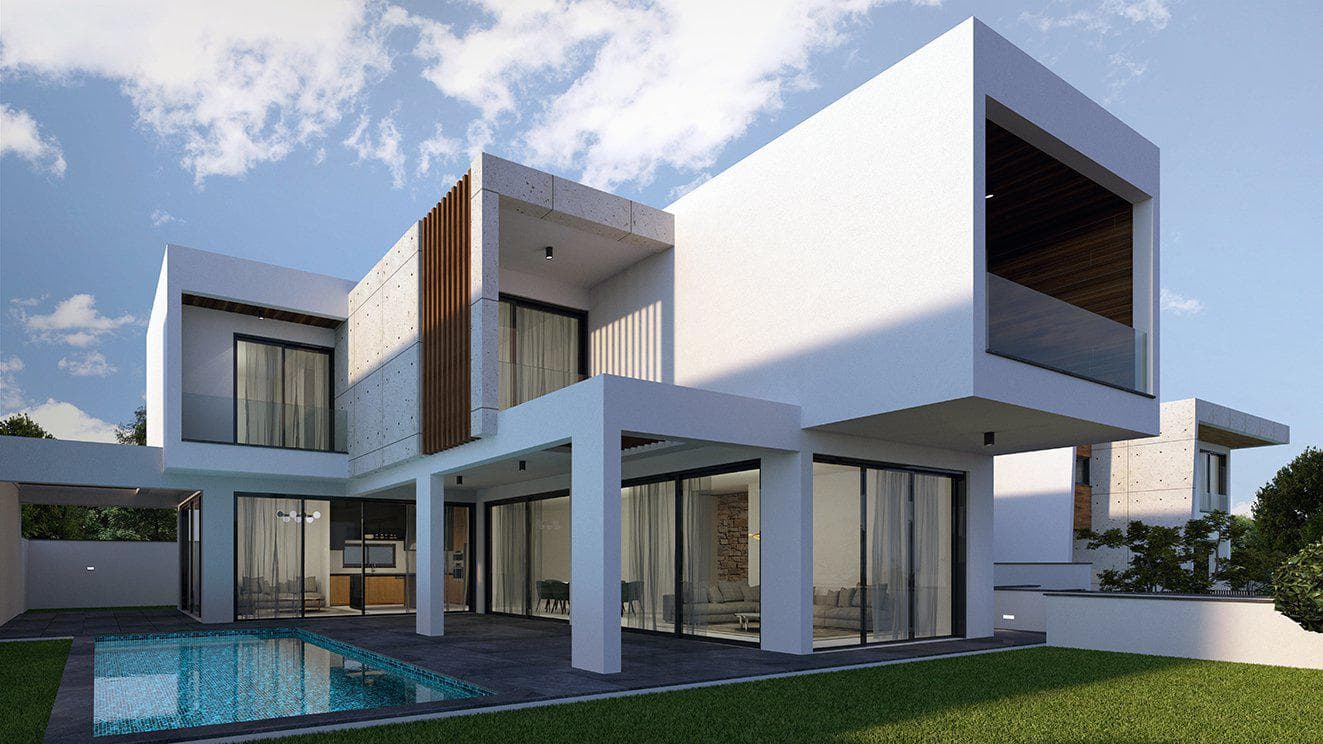 New complex of villas with swimming pools and a panoramic view, Agios Athanasios
