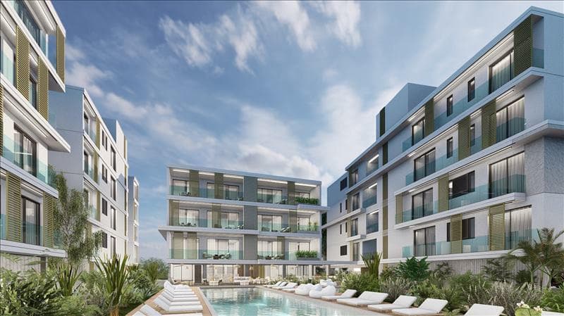 New residence with swimming pools, a restaurant and a co-working area in a tourist area of Paphos