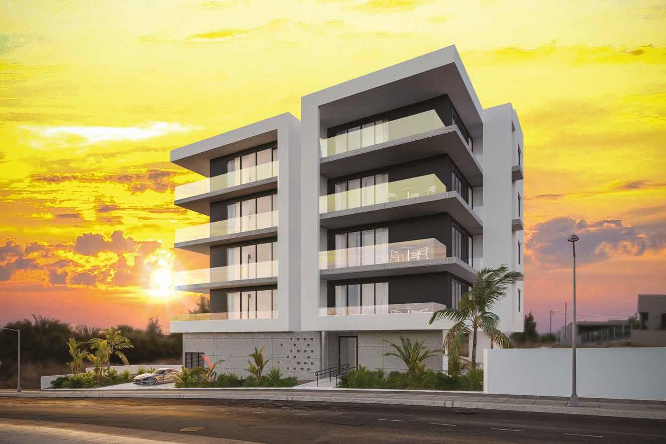 Low-rise complex with a parking in a residential area of Nicosia