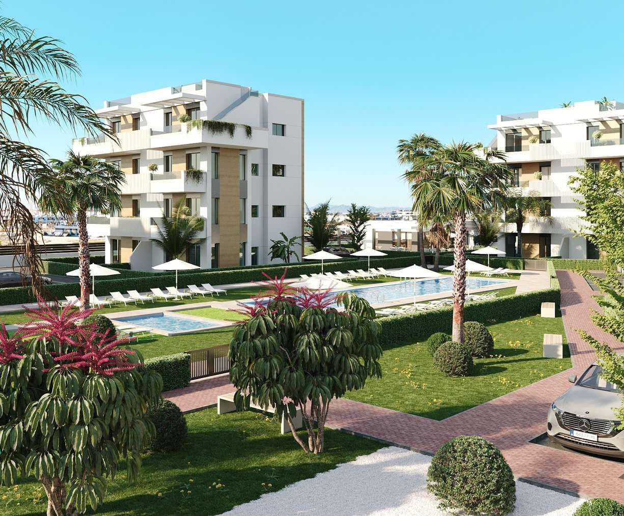Furnished apartments with a guaranteed 6% return in a complex with a lagoon, Torre-Pacheco, Murcia