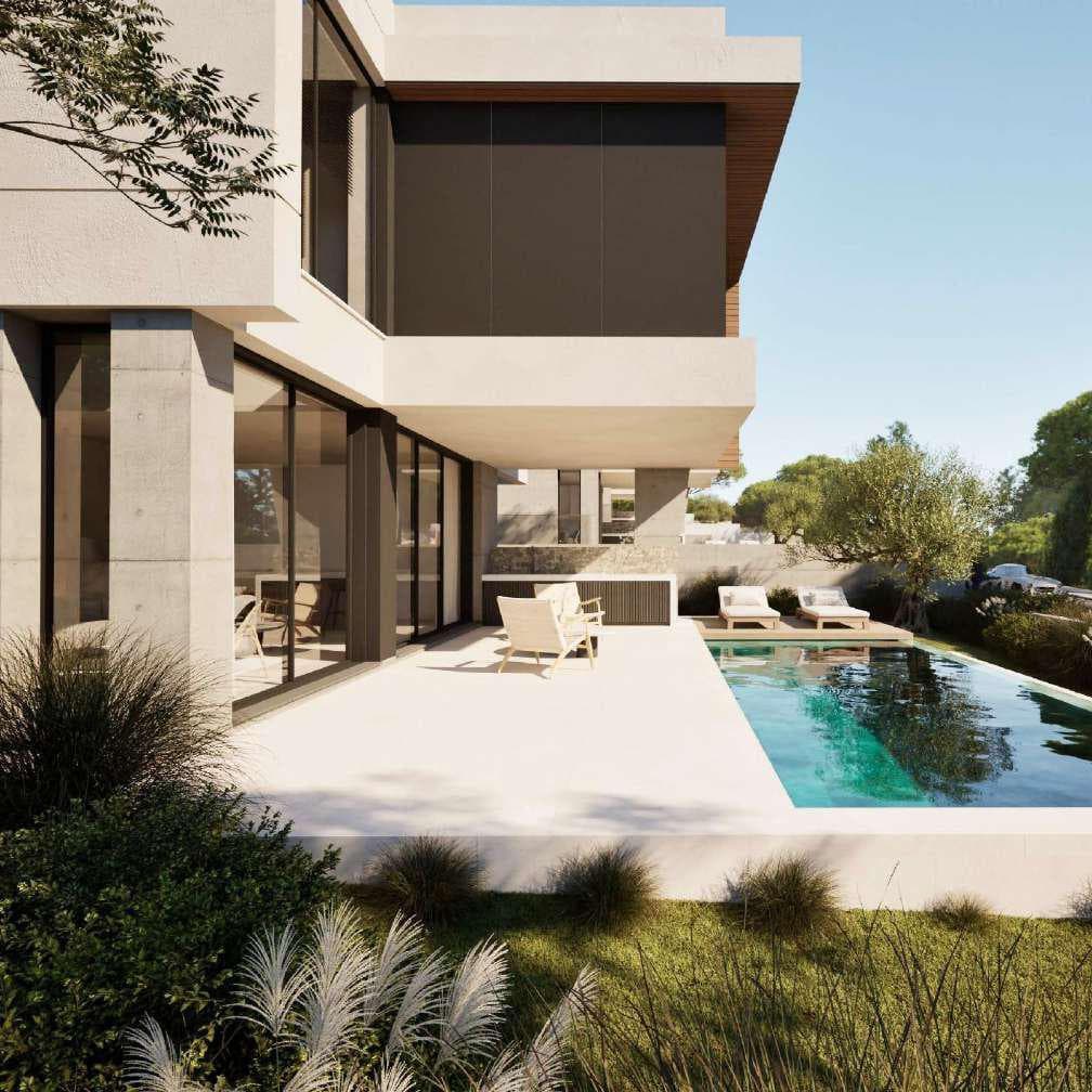 New villas with swimming pools and parkings in Agios Tychonas, Limassol