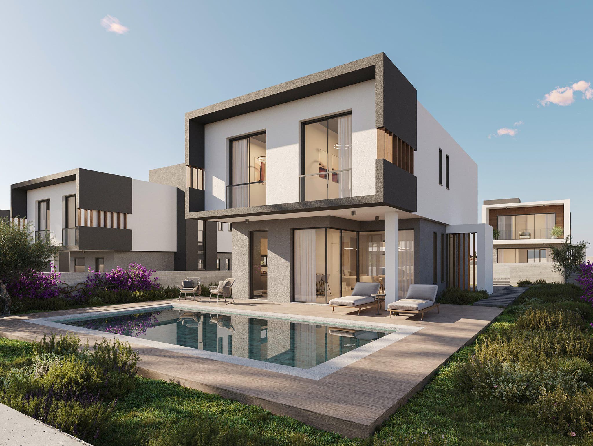 Complex of villas with panoramic views in a prestigious area