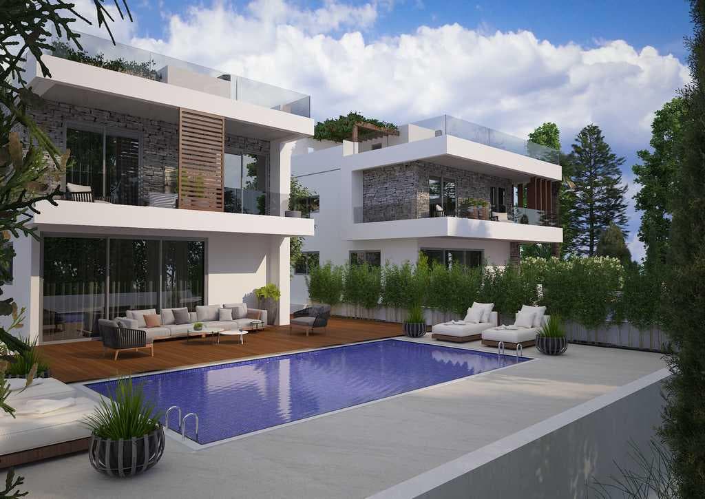 Complex of villas with swimming pools and panoramic sea views