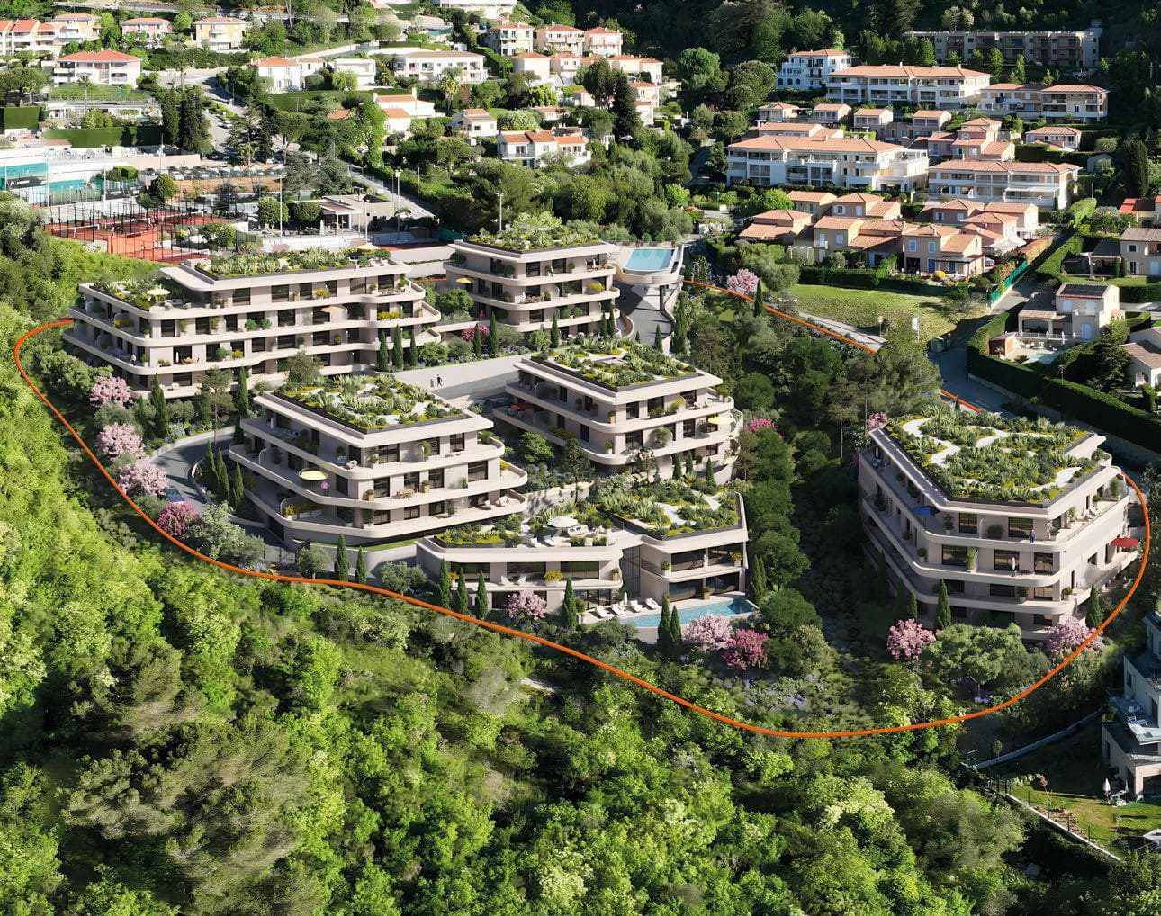 First class residential complex with swimming pools surrounded by greenery and with sea views, Eze, Cote d'Azur
