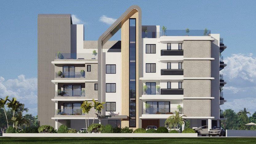 New residence with a view of the sea and a green area, Larnaca